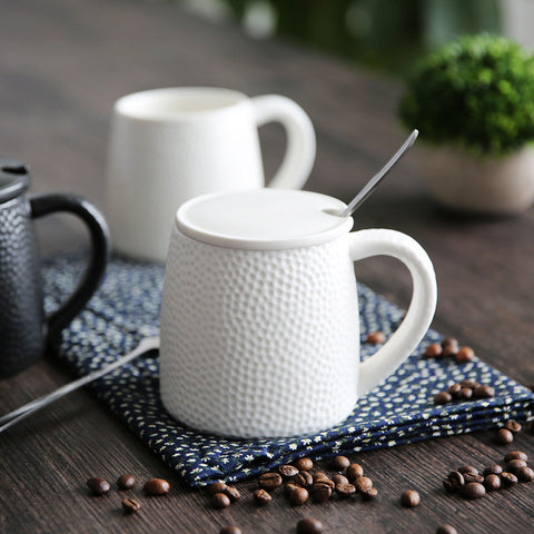 White/Black Ceramic Porcelain Tea Mug