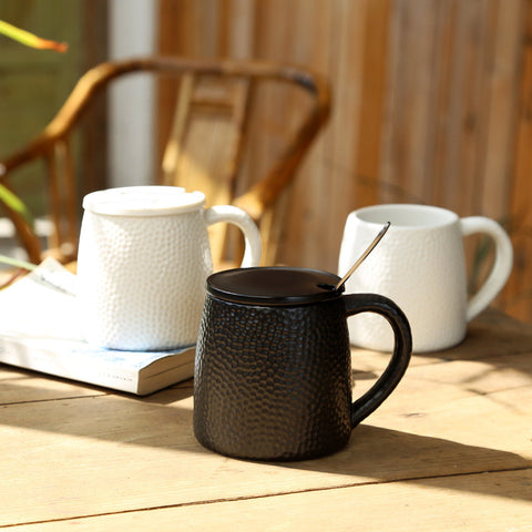 White/Black Ceramic Porcelain Tea Mug