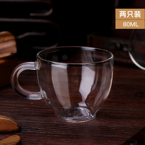 Transparent Glass Porcelain Cup Set